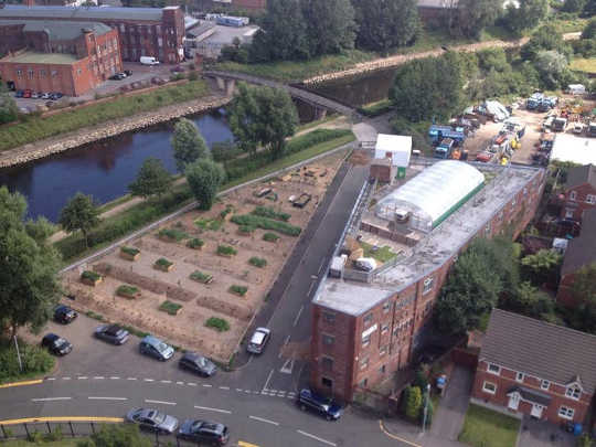Rooftop farm in Salford, UK. (Vertical farming sounds fantastic until you consider its energy use)